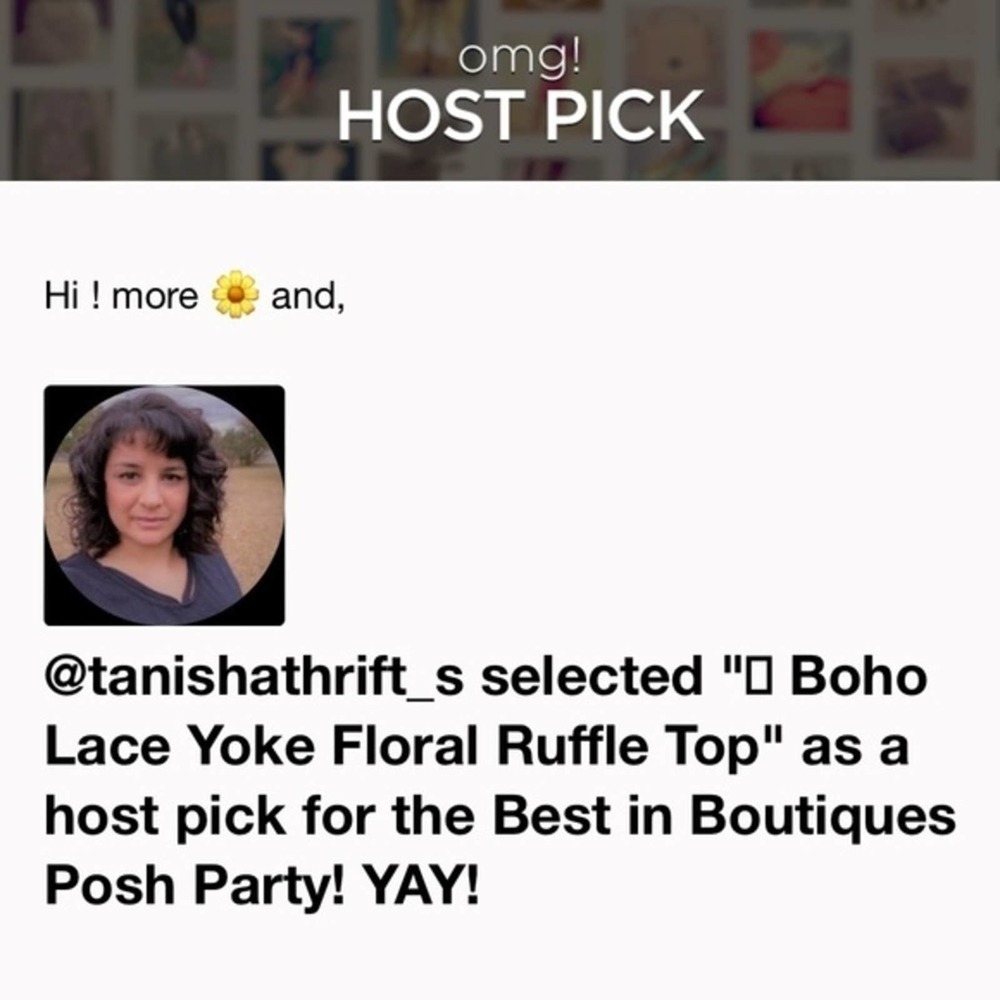 NEW Boho Lace Yoke Floral Tiered Ruffle Top Blouse ( Host Pick ) - Picture 9 of 9